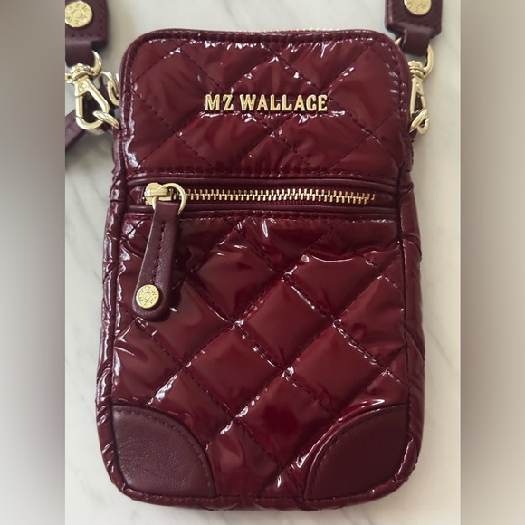 MZ Wallace Quilted Micro Crosby Crossbody Bag in Port Lacquer /Gold - Picture 3 of 11